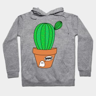 Cute Cactus Design #130: Cute Cactus In Halloween Ghost Terra-Cotta Pot Hoodie